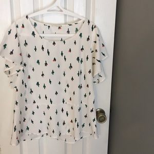 Cactus peplum blouse